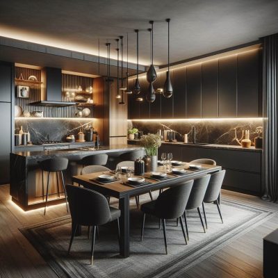 Phong cách thiết kế nội thất Hiện đại Luxury - Modern Luxury style 8 phong bep phong cach hien dai luxury gam mau toi hoan thien