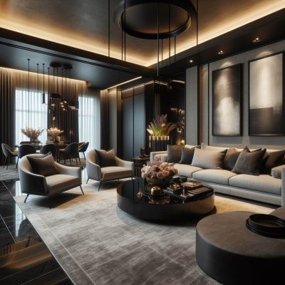 Phong cách thiết kế nội thất Hiện đại Luxury - Modern Luxury style 7 phong khach phong cach hien dai luxury gam mau toi hoan thien