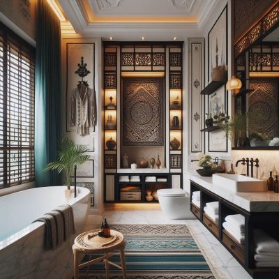 Phong Cách Thiết Kế Nội Thất Đông Dương - Indochine 6 phong toilet phong cach Dong Duong Indochine hoan thien