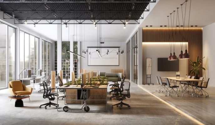 98+ Mẫu thiết kế nội thất văn phòng đẹp | cao cấp và chuyên nghiệp 2 vp hiendai 02