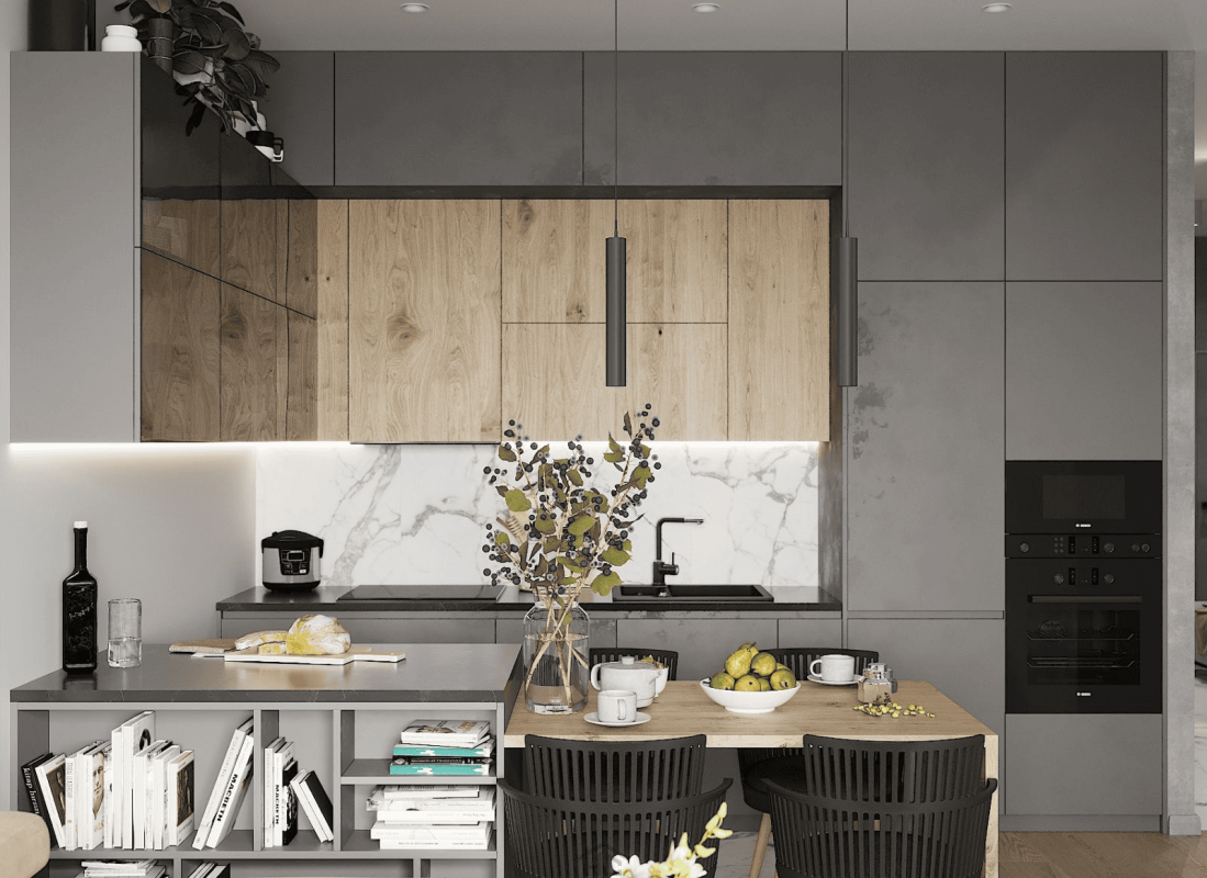 mau phong bep dep phong cach Bac Au 10