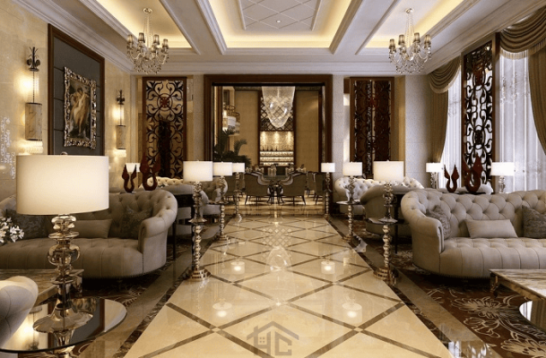 mau phong khach dep phong cach Co Dien 9