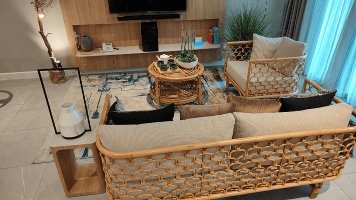 mau phong khach dep phong cach Japandi 12