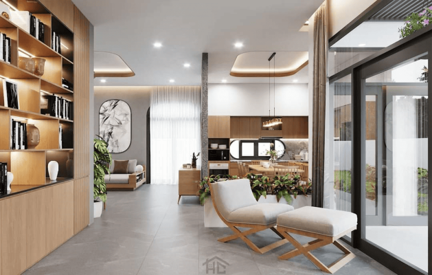 mau phong khach dep phong cach Japandi 14