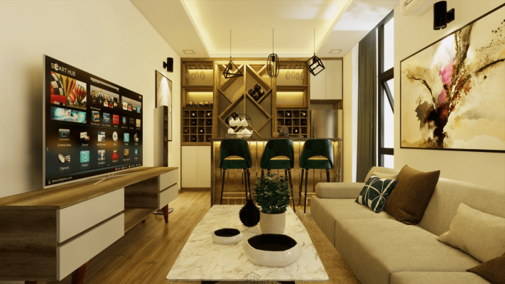 mau phong khach dep phong cach Toi Gian Minimalism 9