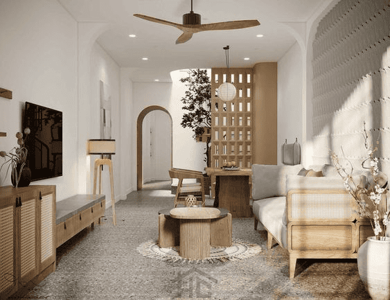 mau phong khach dep phong cach Wabisabi 1