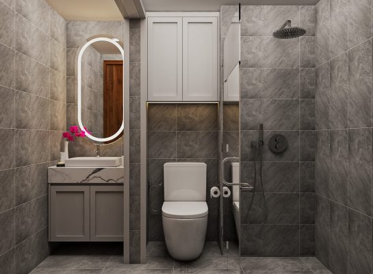 Thiết Kế & Thi Công Trọn Gói Căn Hộ 2 Phòng Ngủ Eco Green 25 Phong Toilet 1 Can ho chung cu Eco Green