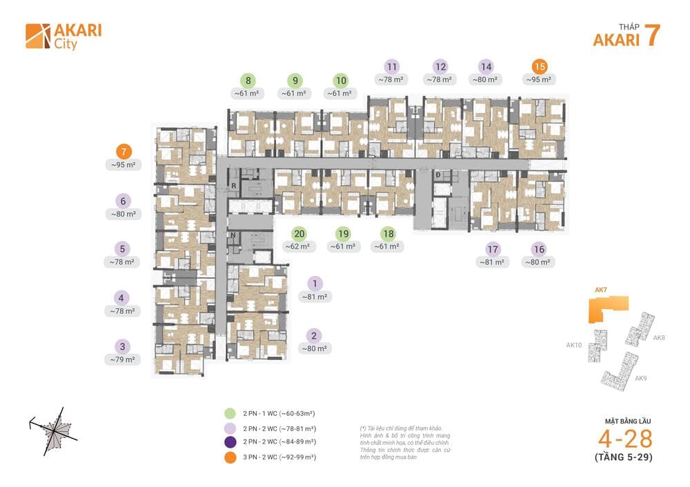 Tháp AK7 Akari City giai đoạn 2