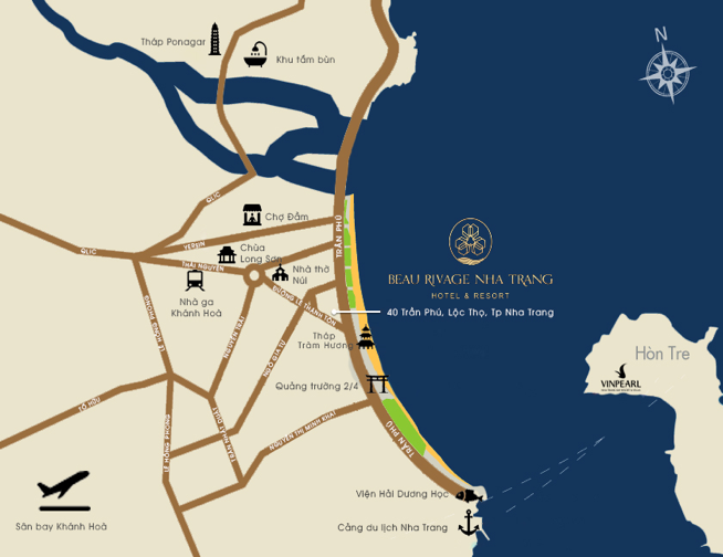 Beau Rivage Nha Trang – Biểu tượng kiến trúc mới trên đường Trần Phú 2 Vị trí Beau Rivage Nha Trang