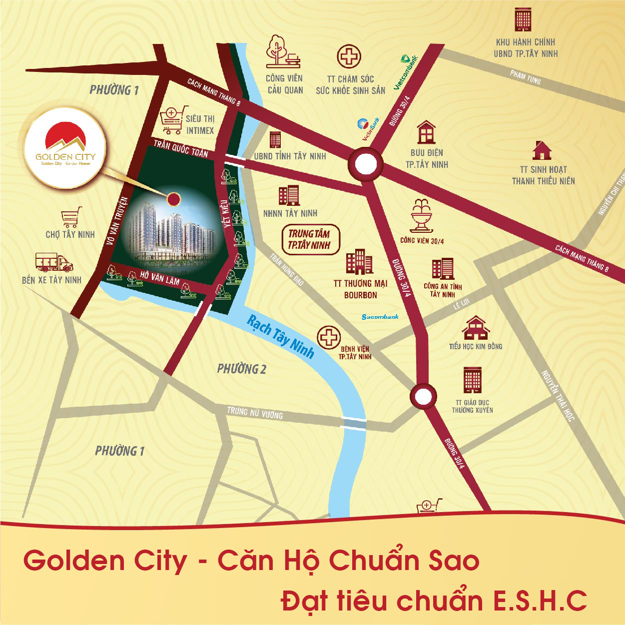 Phối cảnh tổng thể Golden City Tây Ninh