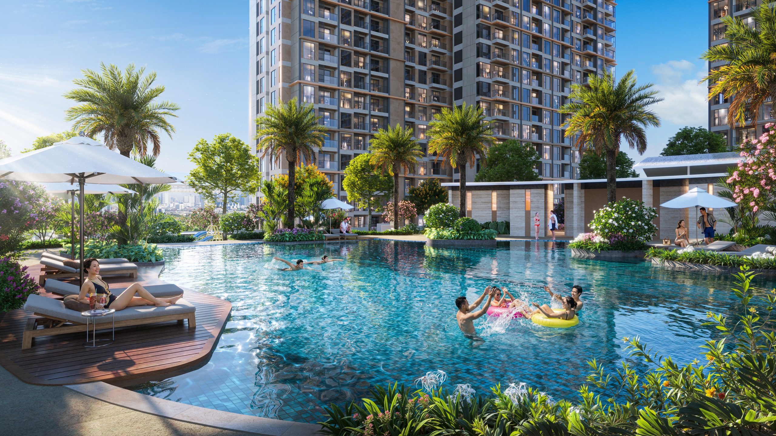 Tiện ích hồ bơi tại Imperia Sky Park