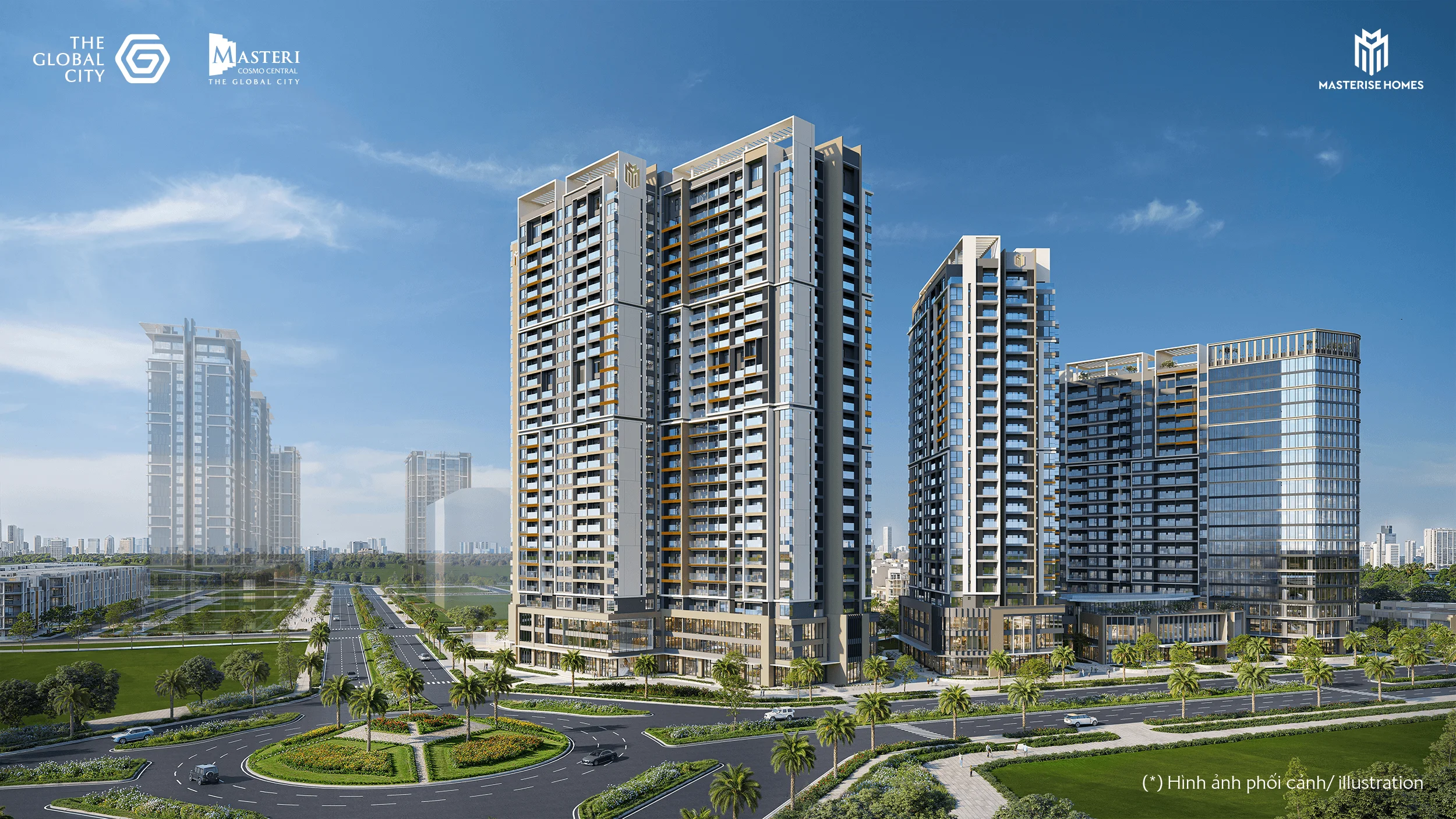 Masteri Cosmo Central – The Global City: Giá bán, vị trí, pháp lý & đánh giá chi tiết 2026 2 Thiết kế phối cảnh tổng thể Masteri Cosmo Central